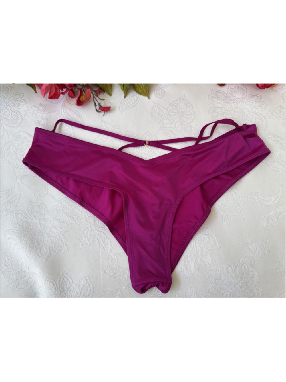 VICTORIA'S SECRET S PINK VERY SEXY SILKY HI LEG CHEEKY STRAPPY CUT PANTIES NWT